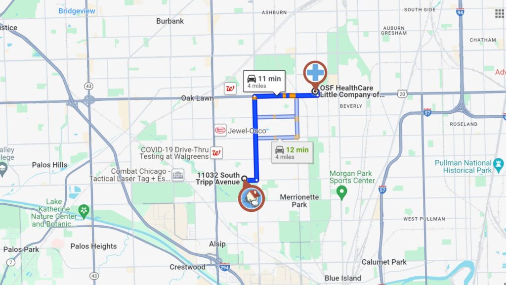 Home4Docs homestay is near OSF HealthCare Little Company of Mary Hospital Evergreen Park IL for short term room rentals during clinical rotations. rotating room Chicago location