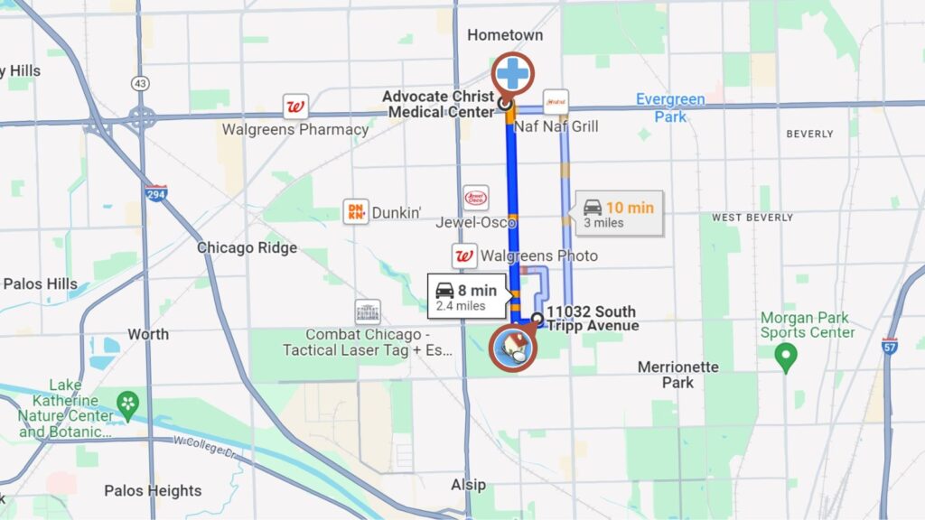 Home4Docs homestay near Advocate Christ Medical Center Oak Lawn IL for short term room rentals during clinical rotations rotating room Oak Lawn location